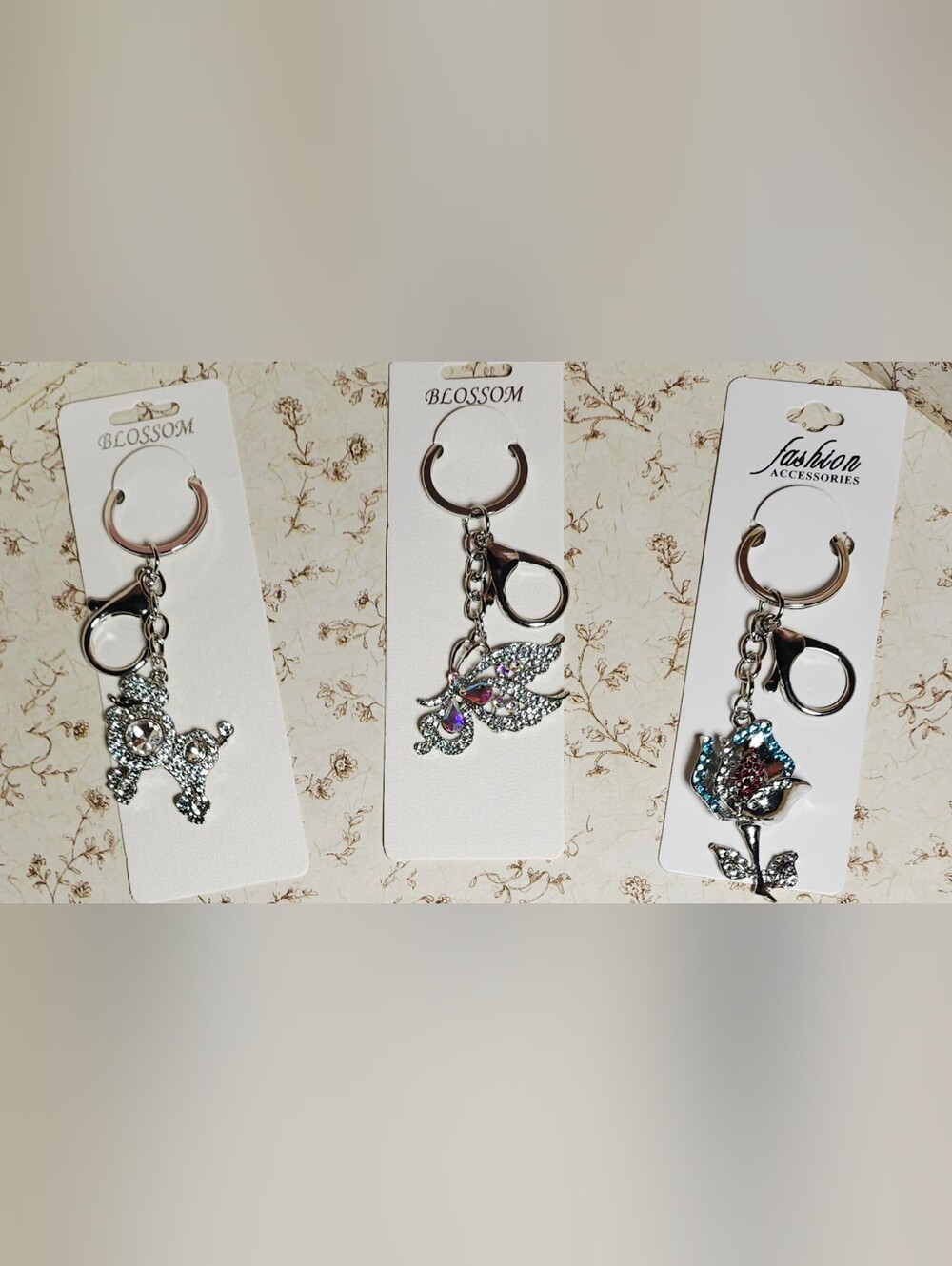 🌟 NWT Crystal Rhinestone Bag Charm & Keychain — Pick Your Style! 🌟